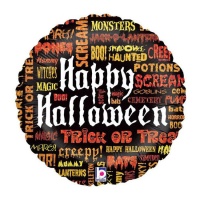 Gruseliger Happy Halloween Rundballon 35 x 35 cm - Grabo