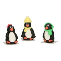 3D Pinguin Zuckerfiguren - FunCakes - 3 Stück