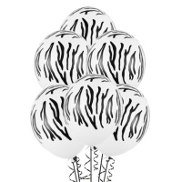 Zebra Latex Luftballons 30 cm - PartyDeco - 50 Stück