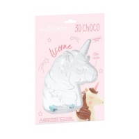 3D Einhorn Schokoladenform 16,5 x 13,5 x 3 cm - Scrapcooking