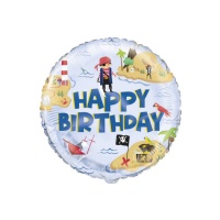 Happy Birthday Piratenballon 46 cm - Einzigartig