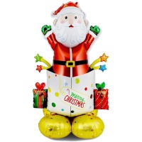 Weihnachtsmann Weihnachtsgeschenk Ballon mit 1,18 m Basis