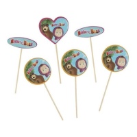 Mascha und der Bär Cupcake Picks - 8 Stk.