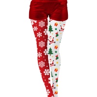 Strumpfhose mit Weihnachtsbaum und Schneeflocken