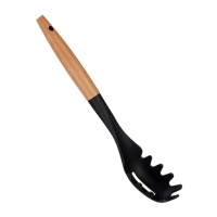 Nudellöffel 33,5 cm schwarz mit Holzgriff