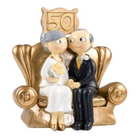 16 cm Goldene Hochzeitstorte Figur