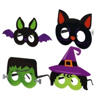 Kinder-Halloweenbrille mit Masken - 4 Stück