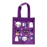 Fliederfarbene Halloween-Tasche 21 x 23 cm