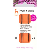 Wollnadeln nº 16 schwarz - Pony - 2 Stück