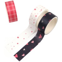 Washi-Tape rötliche Motive 3 m - 3 Stück