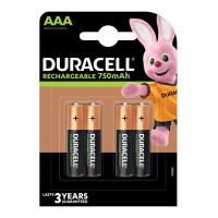 Wiederaufladbare Nickel-Batterien Typ AAA - Duracell - 4 Stk.