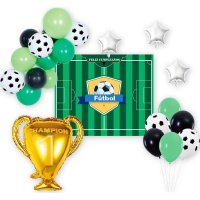 Ballonset mit Fußball-Champion-Banner - 23 Stück