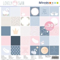 Scrapbooking Papiersatz von Lovely Swan - Artemio - 60 Blätter