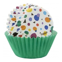 Bunte Cupcake-Förmchen 5 cm - Wilton - 75 Stück.