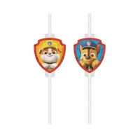 Paw Patrol Papierstrohhalme - 4 Stk.