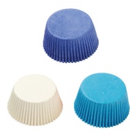 Blaue, marineblaue und weiße Cupcake-Kapseln - Decora - 75 Stück