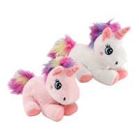 Einhorn Plüschtier mit Fell 16 cm - 1 Stk.