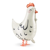 Weißes Huhn Ballon 48 x 60 cm - PartyDeco