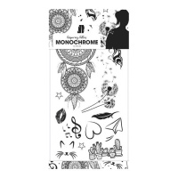 Monochromatische temporäre Tattoos - 12 Stück