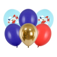 Flieger Latexballons 30cm - PartyDeco - 6 Stück