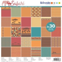 Safari-Scrapbooking-Papier-Set - Artemio - 60 Blatt