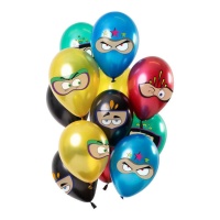 Metallic-Superhelden-Ballons 33 cm - 12 Stück