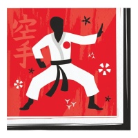 Karate-Servietten 12,5 x 12,5 cm - 16 Stück