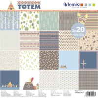 Set Scrapbooking Papiere von Totem - Artemio - 40 Blätter