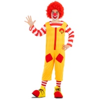 Gelbes Burger Clown Kostüm für Kinder