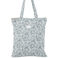 Blaue Blumen Stofftasche mit Reißverschluss