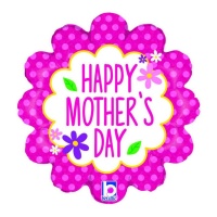 Happy Mother's Day Ballon in Blumenform 35 x 35 cm - Grabo