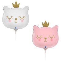 Katze Prinzessin Ballon 24 x 25 cm - Grabo - 10 Stück