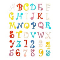 Alphabet- und Zahlenausstecher Funky Uppercase - FMM - 6 Stück.