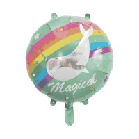 Regenbogen-Einhorn-Wal-Ballon 55 cm