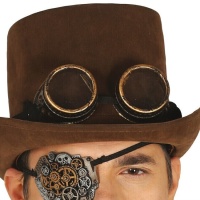 Steampunk runde alte goldfarbene Brille