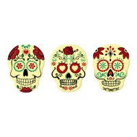 Catrina Skulls weiße Schokoladenfiguren - 120 Stück