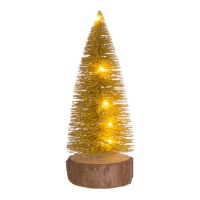 Weihnachtsbaum mit Holzsockel und 20cm Lichterkette