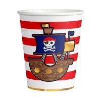 Rotbart-Piratenbecher 250 ml - 8 Stk.