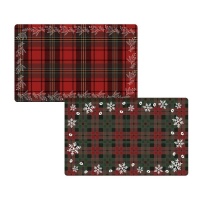 43 x 28 cm Weihnachts-Tartan-Tischset - 1 Stk.