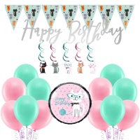 Katzenparty-Deko-Paket - 28 Teile