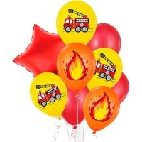 Feuerwehrmann Blumenstrauß - 9 Stück