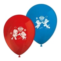 Paw Patrol Luftballons aus Latex blau und rot - Procos - 8 Stück