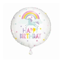 Happy Birthday Regenbogen Einhorn Luftballon 45,7 cm - Einzigartig