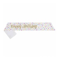 Happy Birthday Band mit farbigen Dreiecken 10 x 79 cm