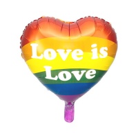 Love is Love Luftballon in Herzform 43 cm - Partydeco