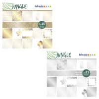 Dschungel Scrapbooking Papier Kit mit Metallic-Effekt - Artemio - 30 Blätter