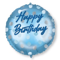 46 cm personalisierbarer blauer Happy Birthday Ballon - Procos