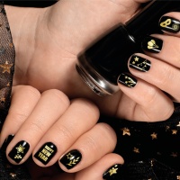 Happy New Year goldene Nagelsticker