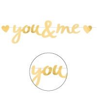 You & Me 90 cm goldene Girlande