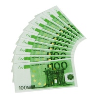 100 Euro Banknoten-Servietten 33 cm - 10 Stück